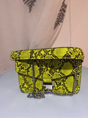 ZARA Neon Snake Print Crossbody Bag